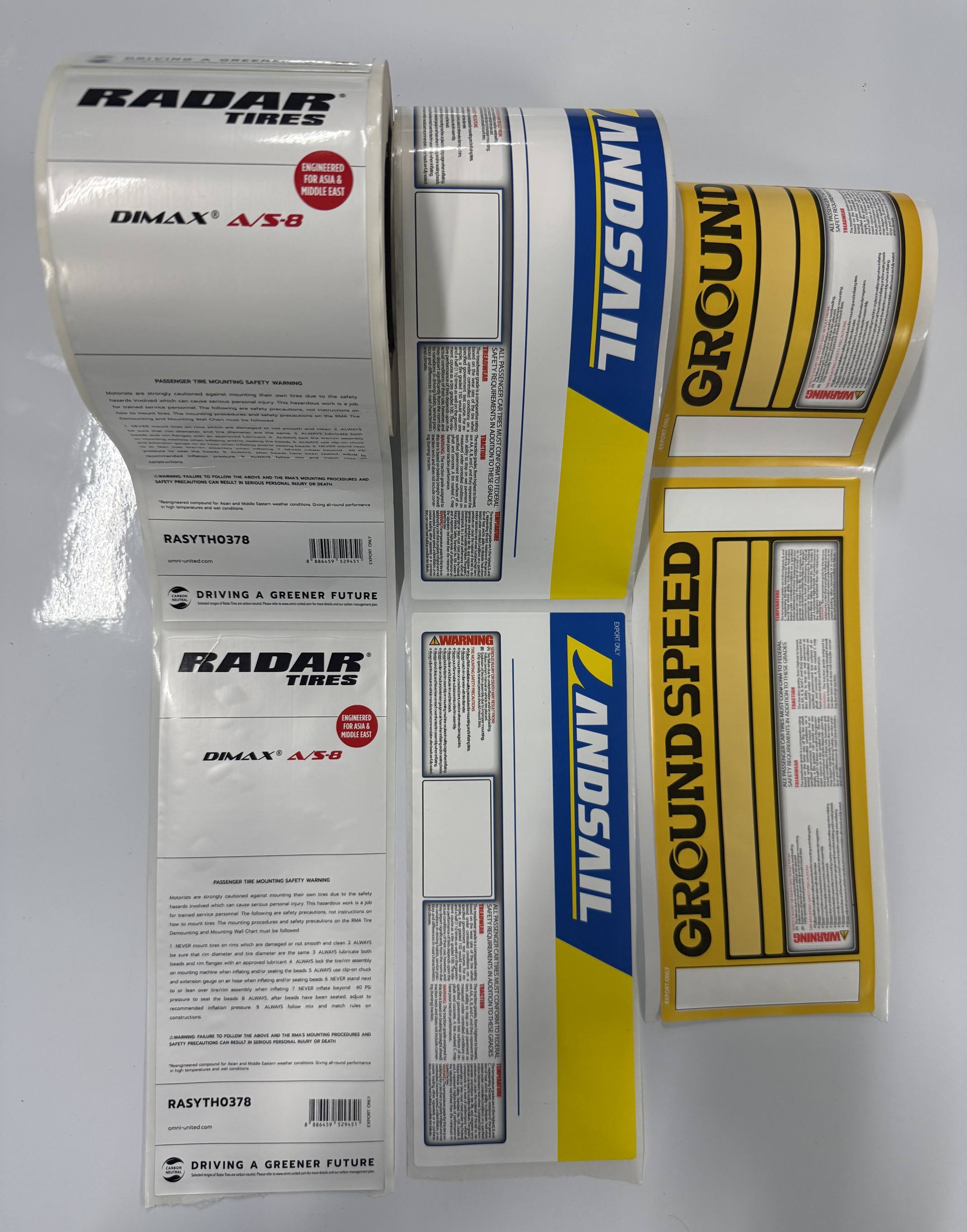 Tire Sidewall Markings(ROll)